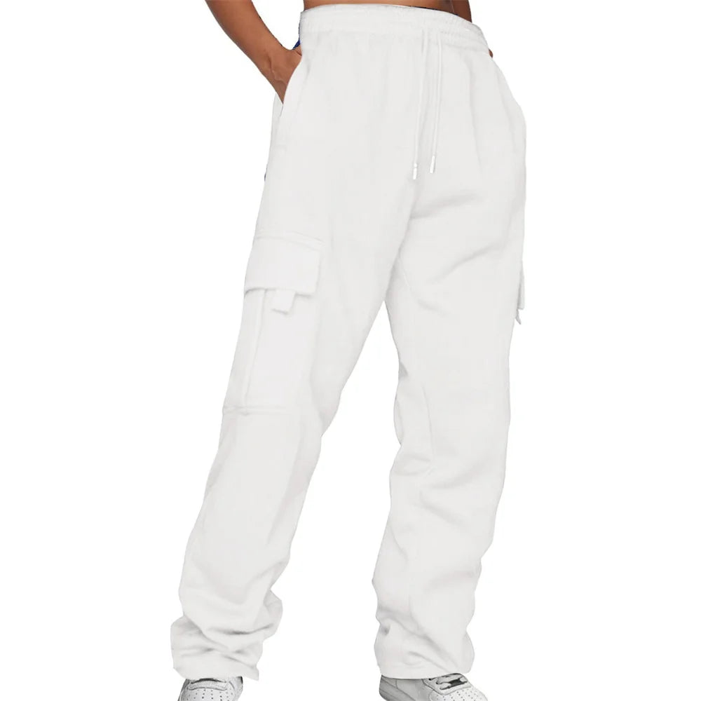 Men's Wide-Leg Cargo Sweatpants. Straight wide leg.