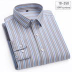 Men's Cotton Stripe & Check Collar Shirt. 100% cotton.