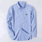 Men's Cotton Oxford Shirt in Plain, Stripe & Check. Oxford cotton fabric.