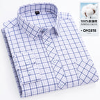 Men's Cotton Point-Collar Check Shirt. 100% cotton.