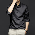 Men's Smooth Cotton-Blend Poplin Shirt. Cotton, rayon and polyester blend poplin.
