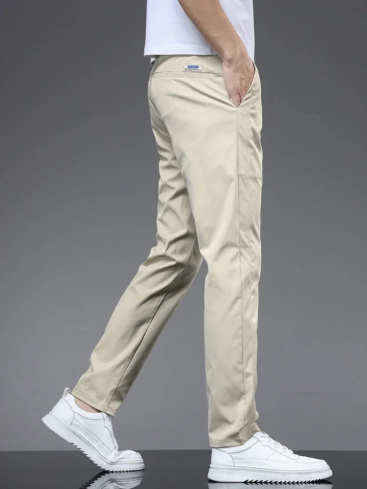 Men's Lightweight Straight-Leg Casual Trousers. Straight leg.