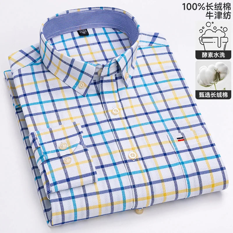 Men's Long-Sleeve Button-Down Oxford Shirt. 100% cotton Oxford fabric.