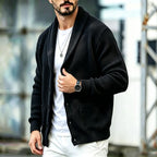 Men's Shawl-Collar Pocket Cardigan. Shawl collar.