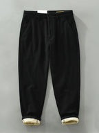 Men's Relaxed Cotton-Blend Chino Trousers. Cotton and polyester blend.