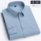 Men's Cotton Check & Stripe Button-Down Shirt. Button-down collar and button front.