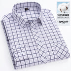 Men's Cotton Point-Collar Check Shirt. 100% cotton.