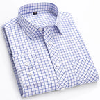 Men's Cotton Point-Collar Check Shirt. 100% cotton.