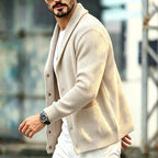Men's Shawl-Collar Pocket Cardigan. Shawl collar.