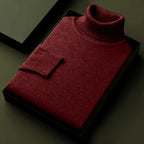 Men's Essential Ribbed Roll-Neck Jumper. Folded ribbed roll neck.