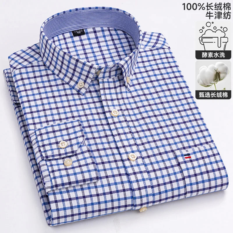 Men's Long-Sleeve Button-Down Oxford Shirt. 100% cotton Oxford fabric.