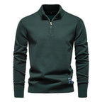 Men's Cotton-Blend Quarter-Zip Jumper. 95% cotton, 5% elastane.