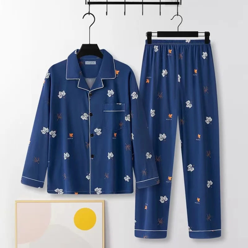 Men's Classic Cotton Shirt & Trouser Pyjamas. Cotton fabric.