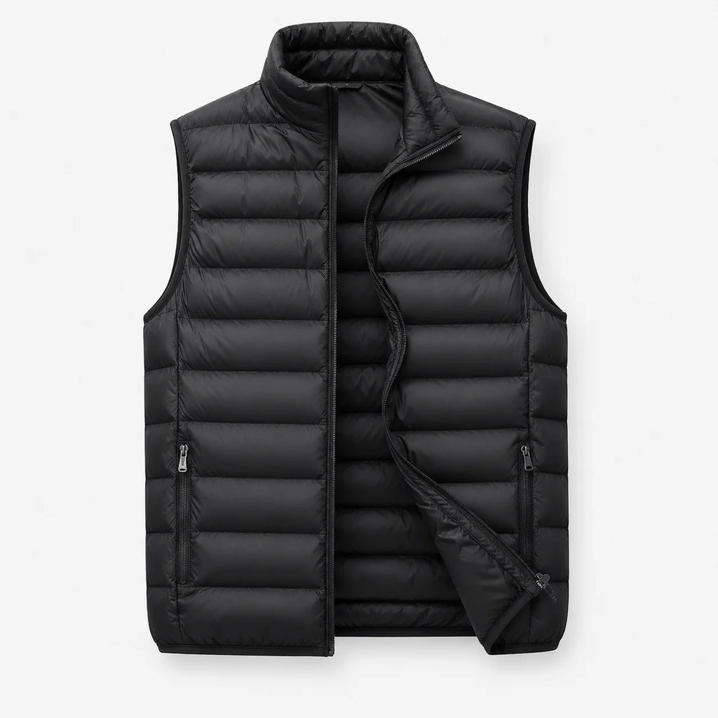 Men's Lightweight Narrow-Quilted Gilet. Narrow horizontal quilting.