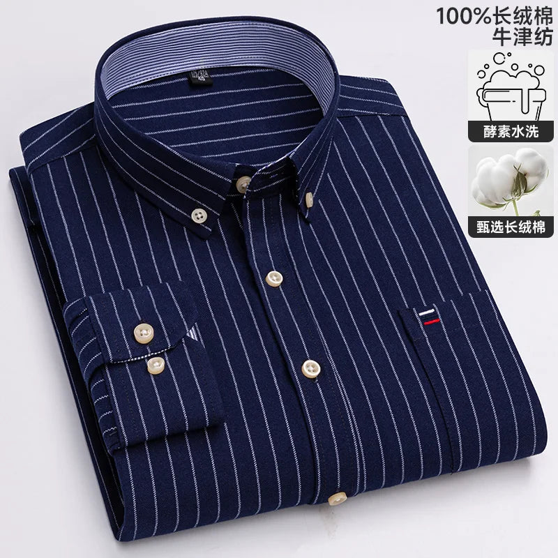 Men's Long-Sleeve Button-Down Oxford Shirt. 100% cotton Oxford fabric.