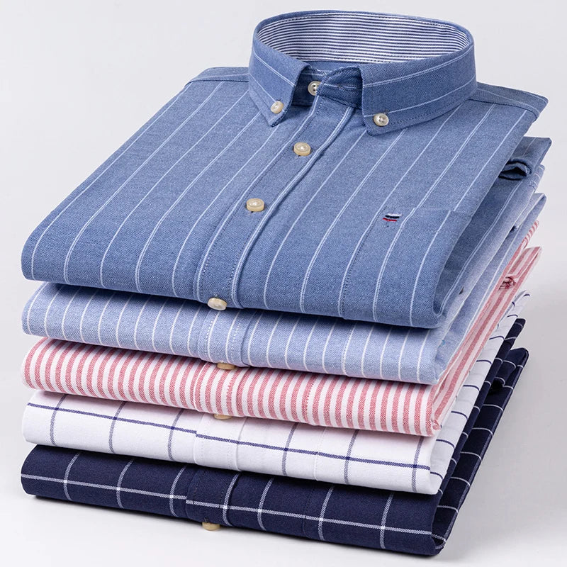 Men's Long-Sleeve Button-Down Oxford Shirt. 100% cotton Oxford fabric.