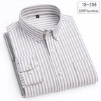 Men's Cotton Stripe & Check Collar Shirt. 100% cotton.