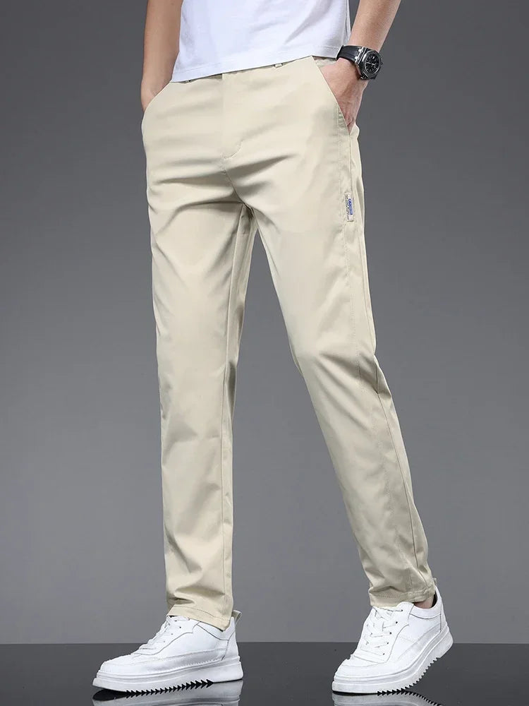 Men's Lightweight Straight-Leg Casual Trousers. Straight leg.