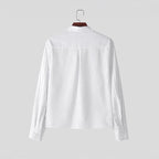 Men's Relaxed Long-Sleeve Pinstripe Shirt. Fine vertical pinstripes.