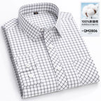 Men's Cotton Point-Collar Check Shirt. 100% cotton.