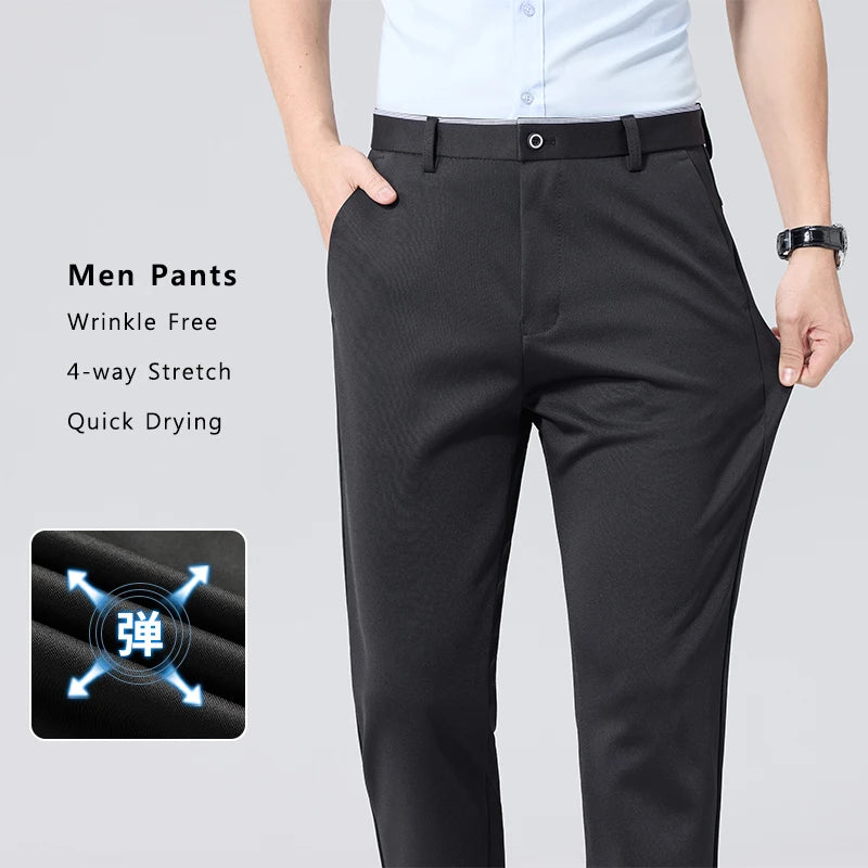 Men's Lightweight Stretch Golf Trousers. Polyester and elastane blend.