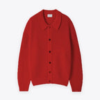 Men's Ribbed Shirt-Collar Cardigan. Pointed collar and button-through front.