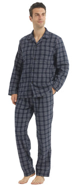 Men's Cotton-Blend Flannel Check Pyjamas. Cotton-polyester flannel.