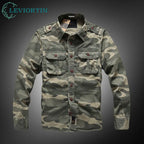 Men's Washed Cotton Safari Jacket. Button front and point collar.