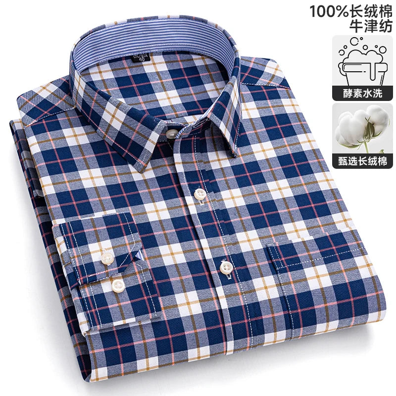 Men's Long-Sleeve Button-Down Oxford Shirt. 100% cotton Oxford fabric.