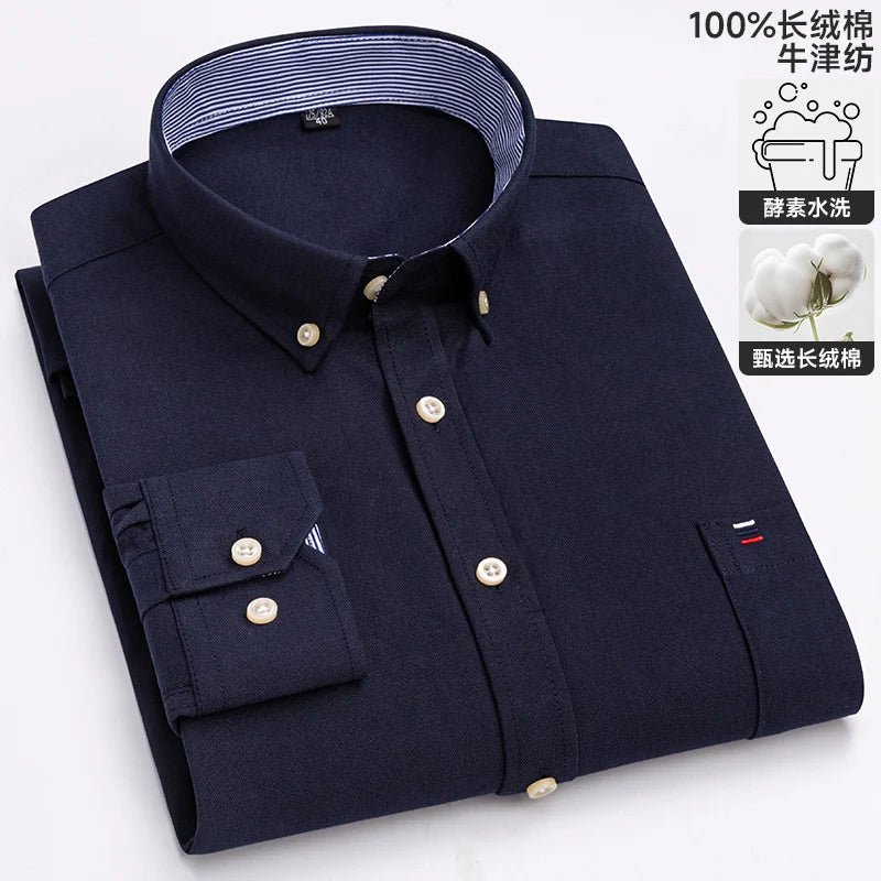 Men's Long-Sleeve Button-Down Oxford Shirt. 100% cotton Oxford fabric.