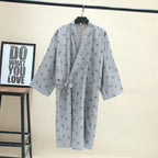 Men's Patterned Cotton Gauze Robe. Cotton gauze.