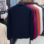Men's Plain Mock-Neck Jumper. Mock-neck collar.