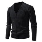 Men's Cable-Knit V-Neck Cardigan. Cable-knit texture.