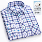 Men's Cotton Point-Collar Check Shirt. 100% cotton.