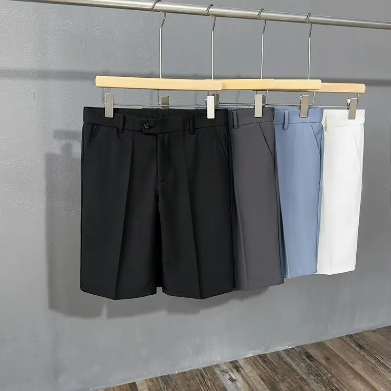Men's Tailored Pleated Chino Shorts. Pleated front.