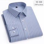 Men's Cotton Stripe & Check Collar Shirt. 100% cotton.