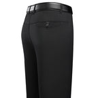Men's Melange Straight-Leg Tailored Trousers. Polyester fabric.