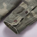 Men's Washed Cotton Safari Jacket. Button front and point collar.