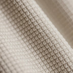 Men's Oversized Waffle Drawcord Sweatshirt. Fine waffle texture.