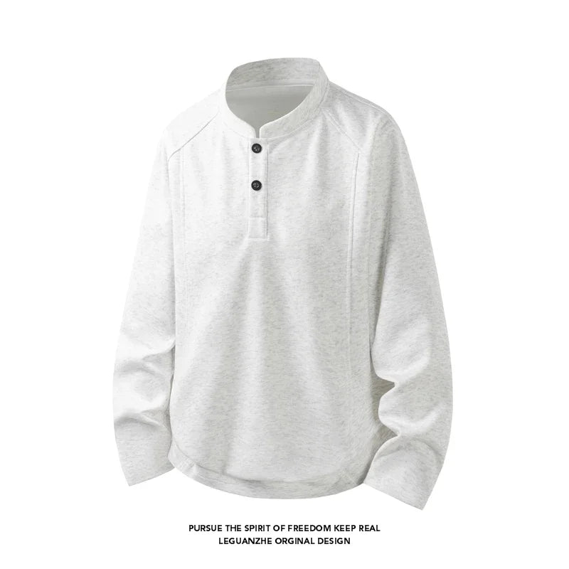 Men's Raglan Long-Sleeve Henley Top. Raglan sleeves.