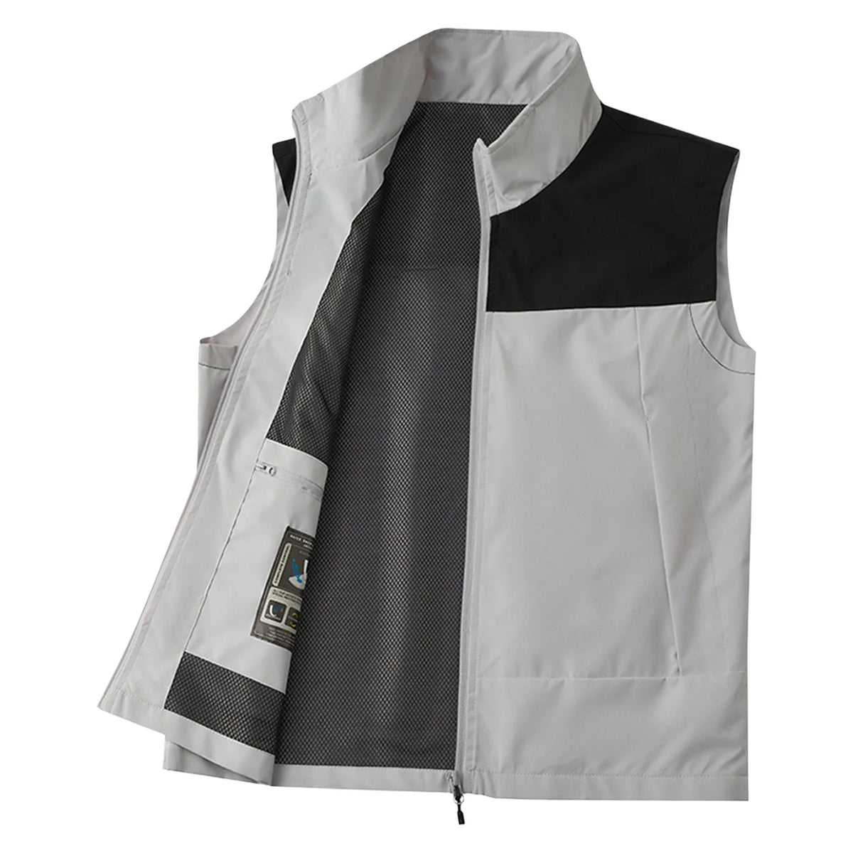 Men's Stand-Collar Zip-Front Golf Gilet. Stand collar.
