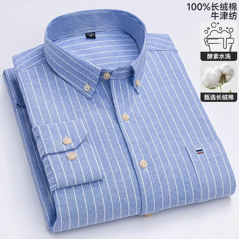 Men's Long-Sleeve Button-Down Oxford Shirt. 100% cotton Oxford fabric.