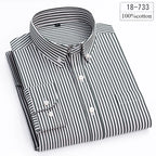 Men's Cotton Stripe & Check Collar Shirt. 100% cotton.