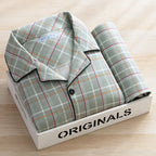Men's Printed Cotton-Blend Long Pyjamas. Cotton-polyester blend.