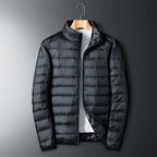 Men's Lightweight Stand-Collar Puffer Jacket. Lightweight quilted construction.