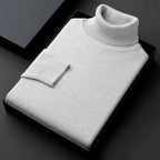 Men's Essential Ribbed Roll-Neck Jumper. Folded ribbed roll neck.
