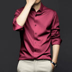 Men's Smooth Cotton-Blend Poplin Shirt. Cotton, rayon and polyester blend poplin.