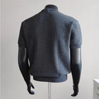 Men's Textured Short-Sleeve Knit Henley. Textured knit.