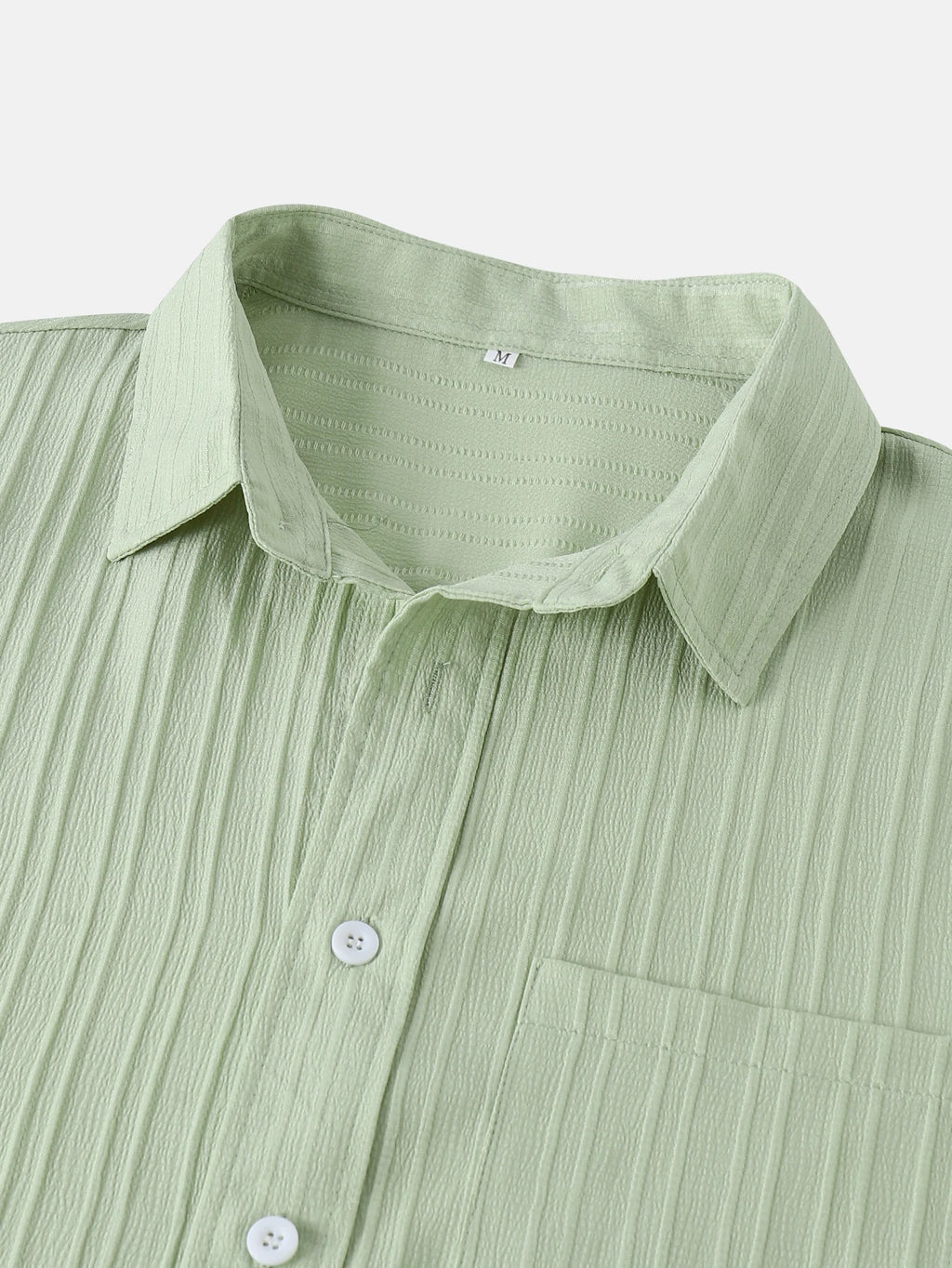 Men's Textured Short-Sleeve Button Shirt. Textured finish.