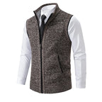 Men's Zip-Through Knit Vest. Sleeveless knitted design.